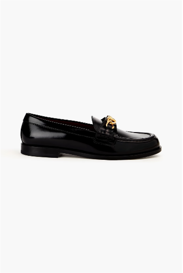Valentino Vlogo Chain Leather Loafers