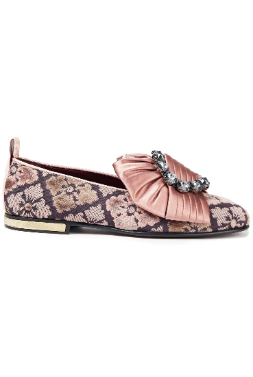 Dolce & Gabbana Crystal-Embellished Brocade Loafers