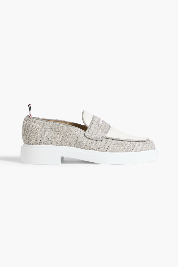 Thom Browne Tweed And Leather Loafers