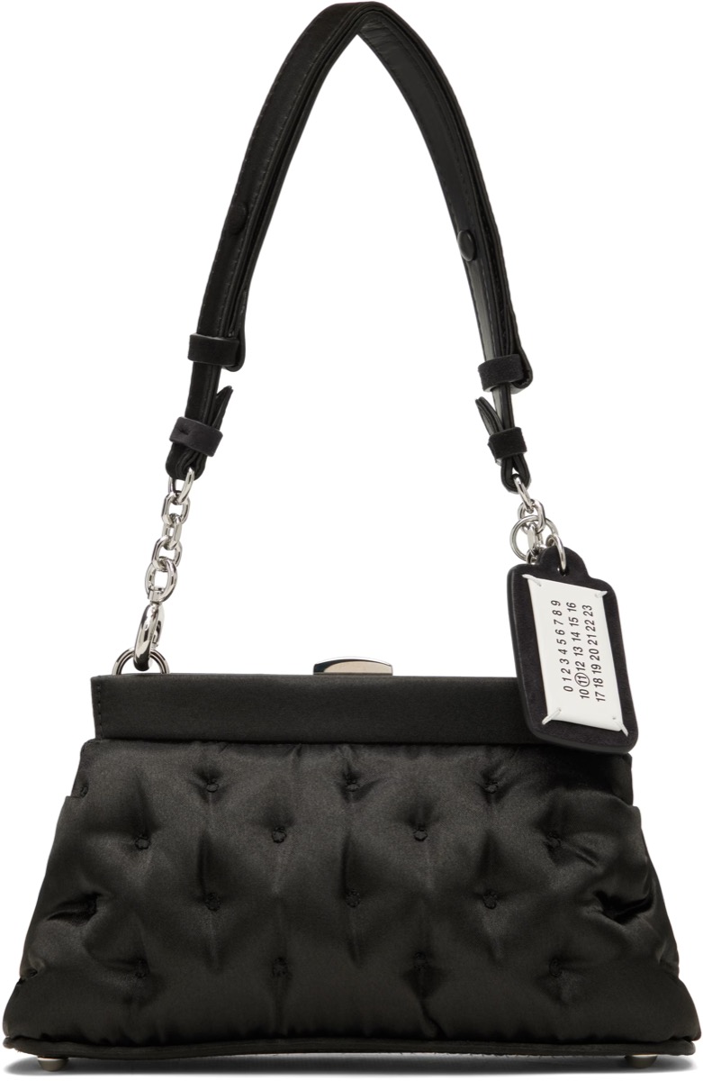 Maison Margiela Black Small Glam Slam Embroidery Clutch Bag